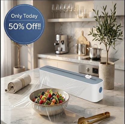🔥 Reusable Magnetic Cling Film Dispenser with Built-In Precision Cutter