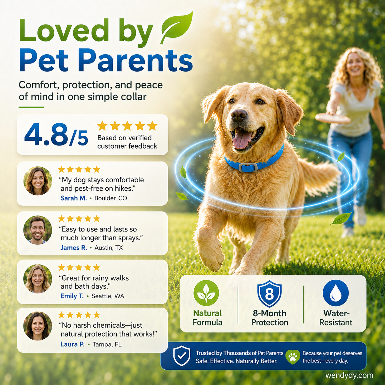 🔥 Natural Essential Oil Pet Pest Repellent Collar