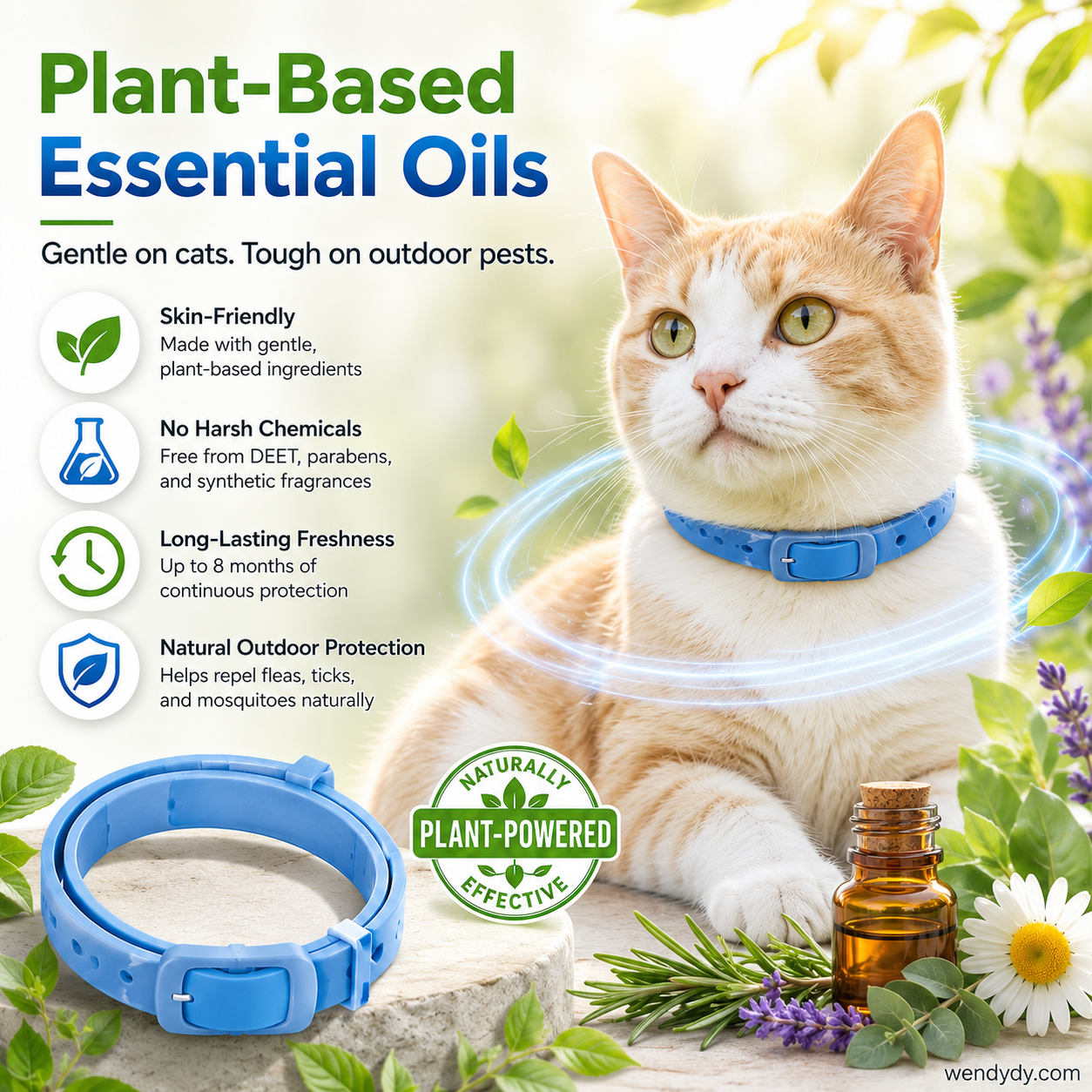 🔥 Natural Essential Oil Pet Pest Repellent Collar