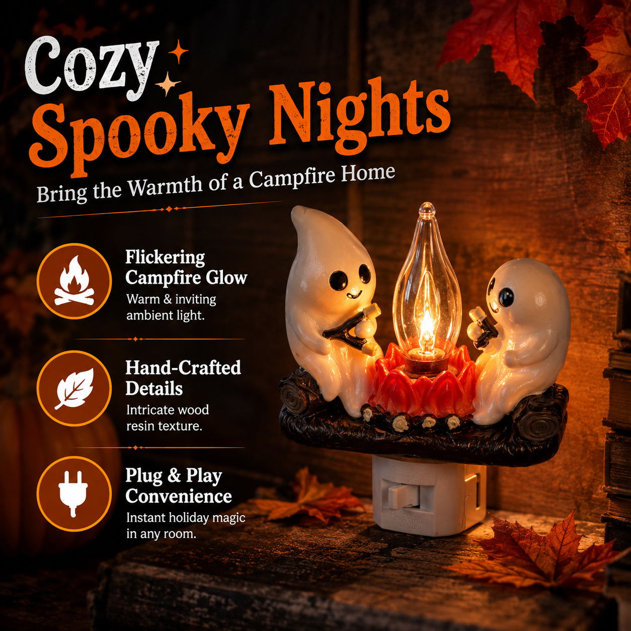 🎃👻Animated Seesaw Ghost Plug In LED Night Light