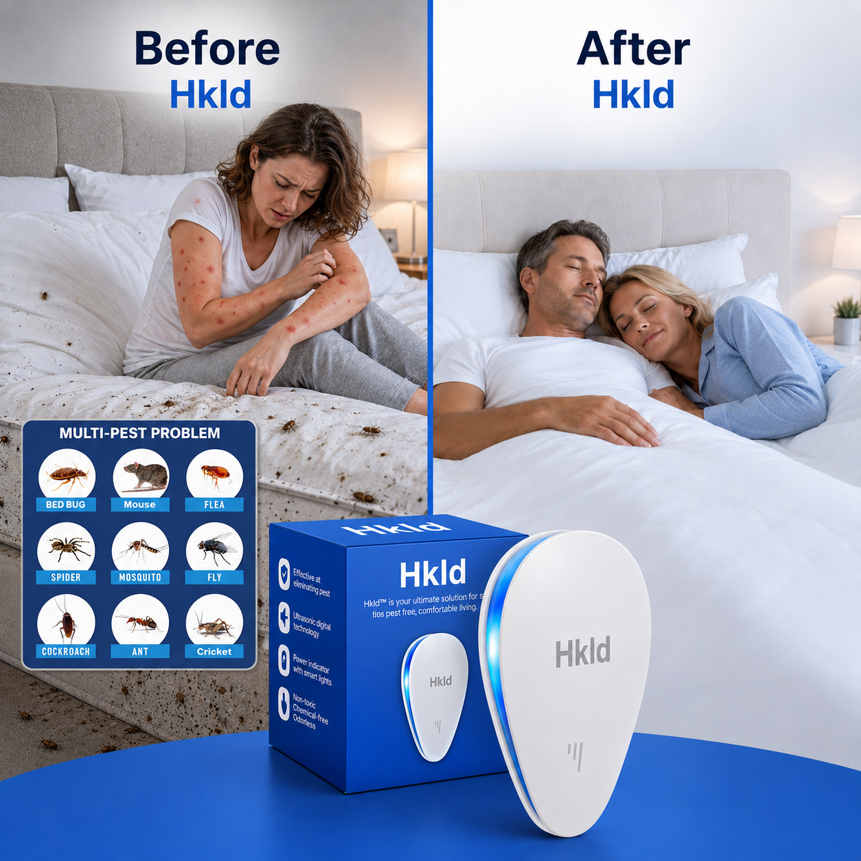 Hkld™ Plug-In Pest Repeller – Protect Every Room Without Sprays or Traps