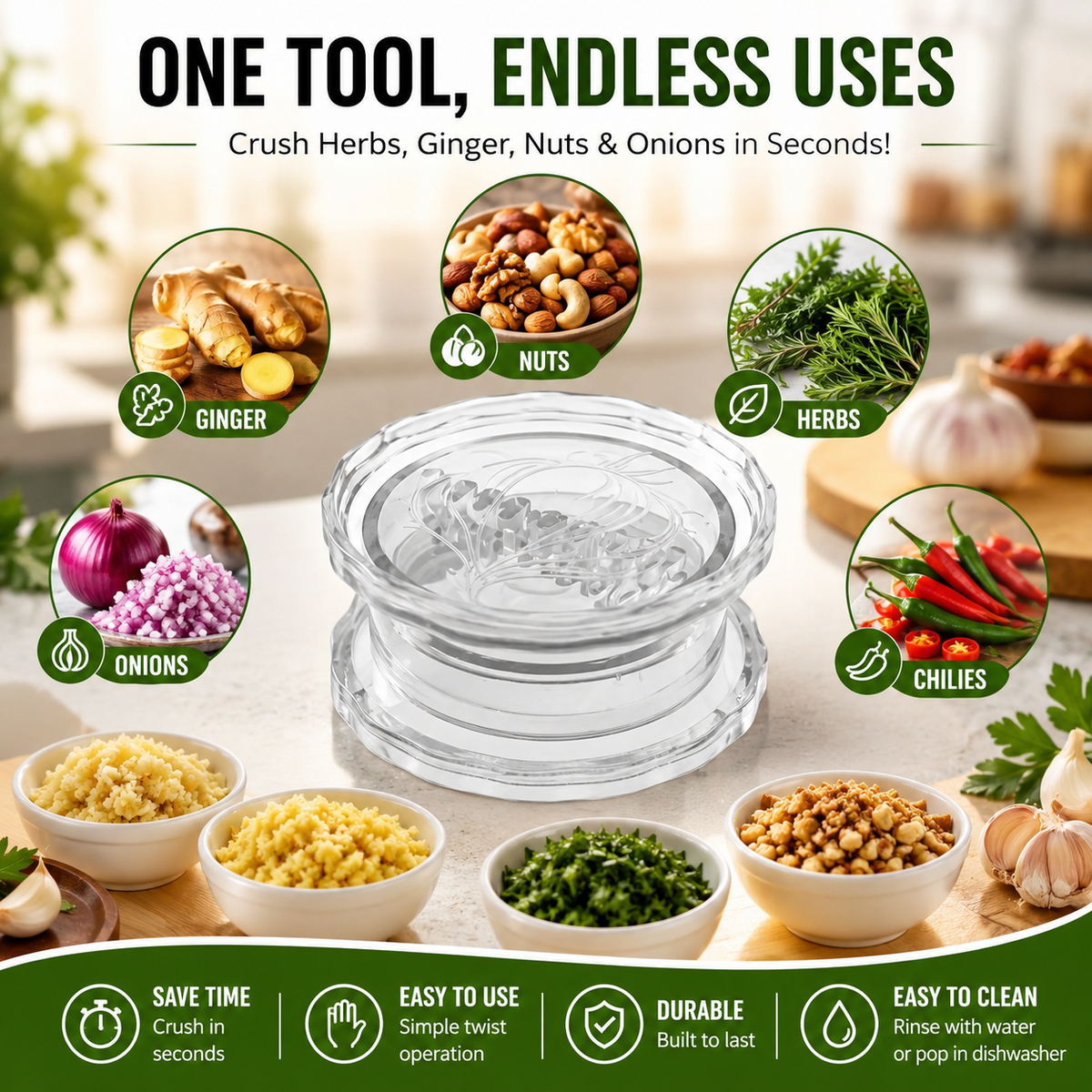 No-Mess Garlic Twister – Mince Garlic in Seconds
