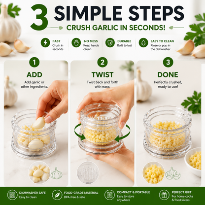 No-Mess Garlic Twister – Mince Garlic in Seconds