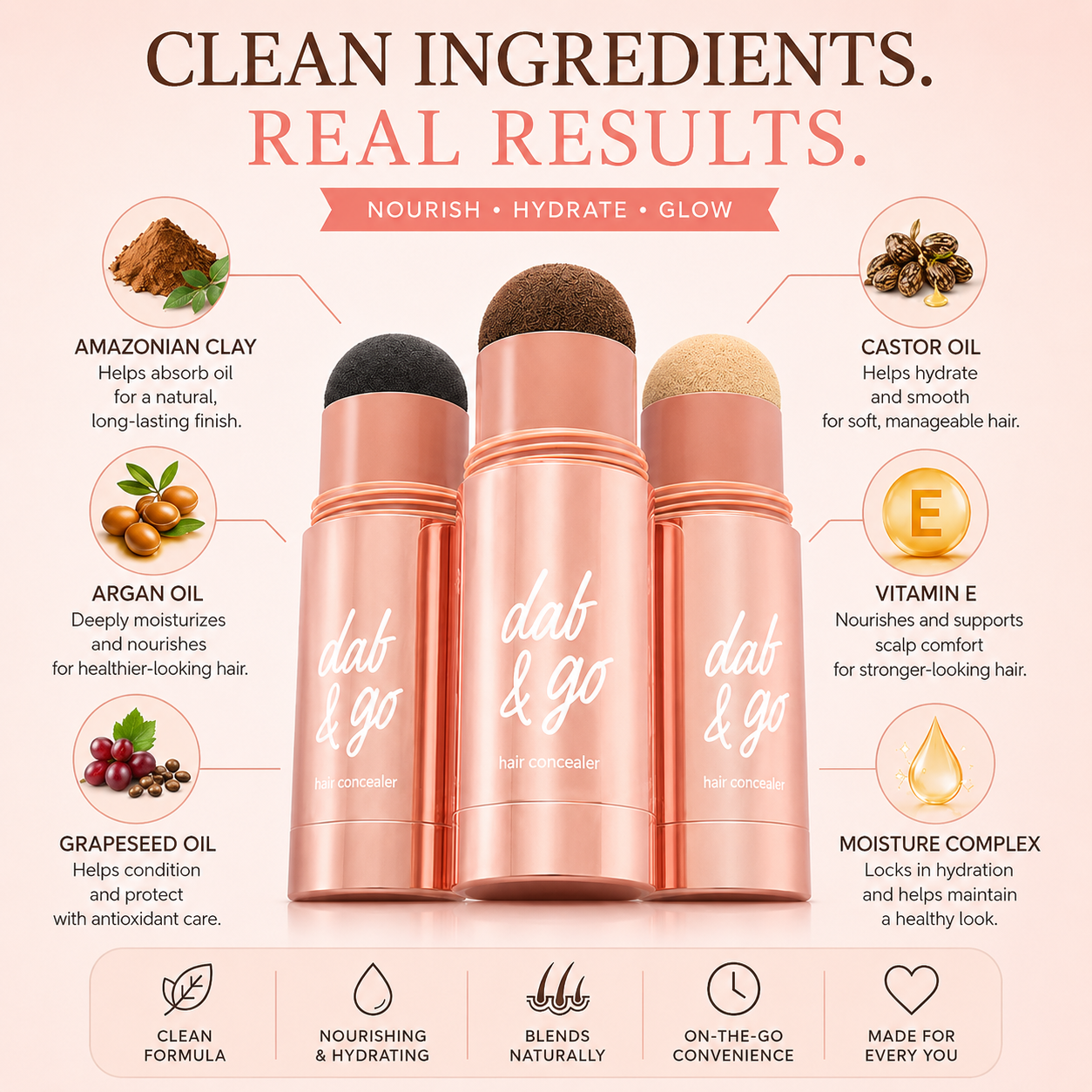 ✨Dab&Go Hair Concealer Stick – Mess-Free Root, Gray & Hairline Touch-Up