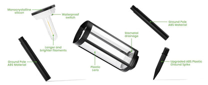 ✨Solar Garden Pathway Lights, Waterproof Auto On/Off Outdoor Decor🌟
