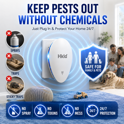 Hkld™ Plug-In Pest Repeller – Protect Every Room Without Sprays or Traps