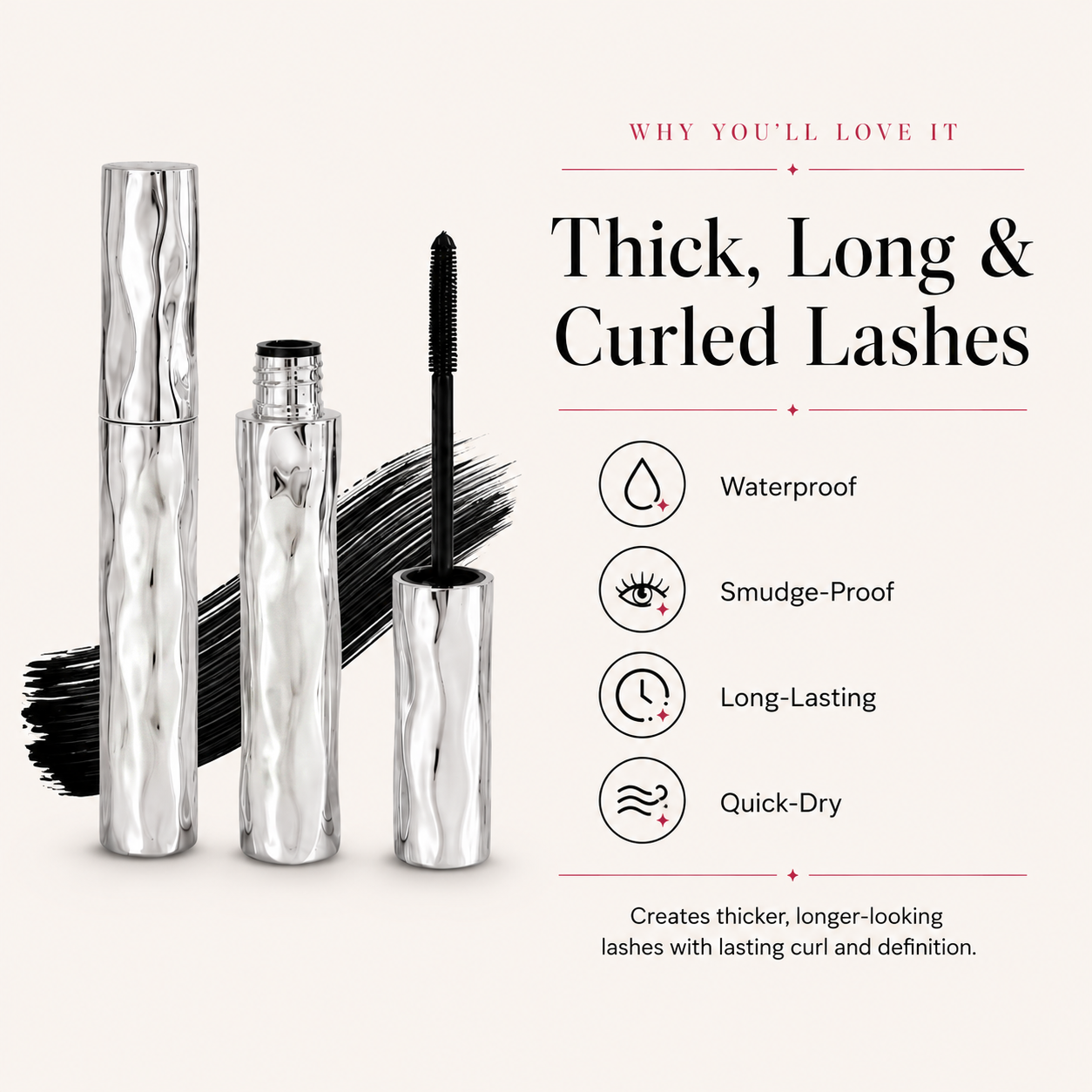 💞 Buy 1 Get 1 Free · Waterproof Fiber Mascara   💃