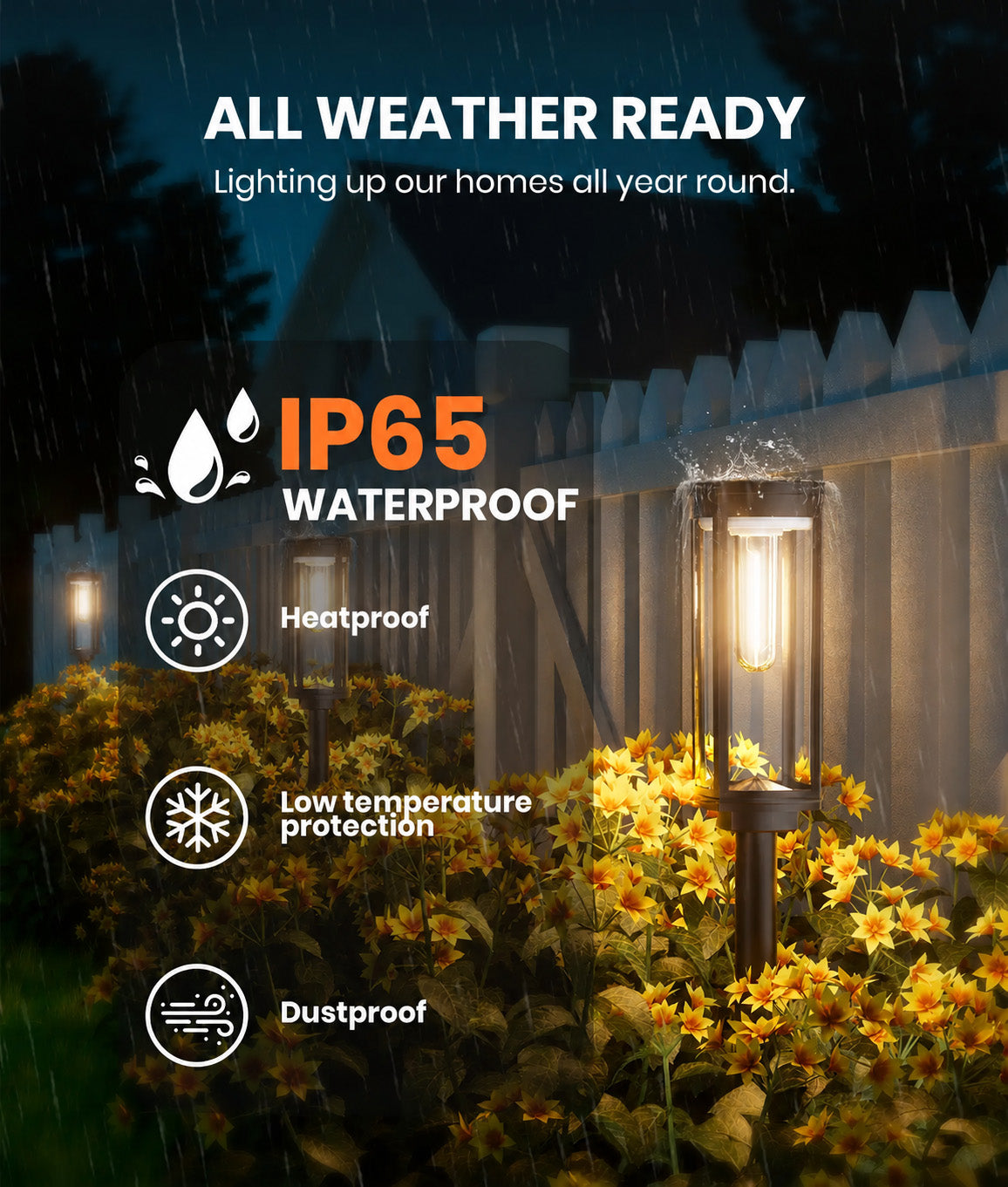 ✨Solar Garden Pathway Lights, Waterproof Auto On/Off Outdoor Decor🌟