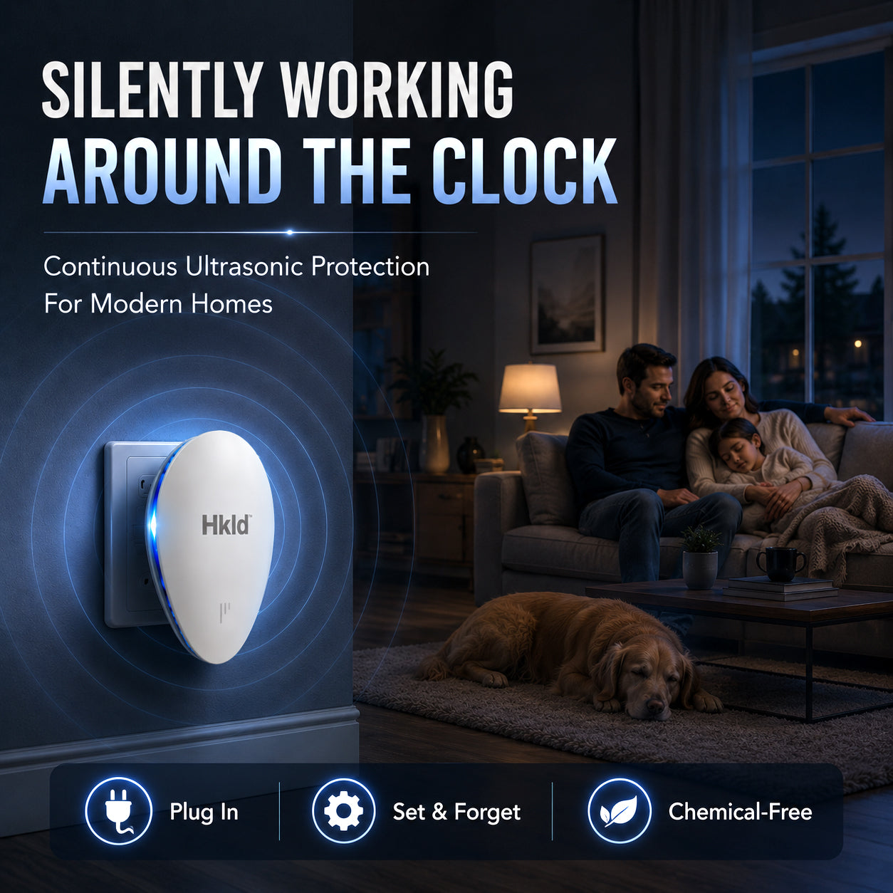 Hkld™ Plug-In Pest Repeller – Protect Every Room Without Sprays or Traps