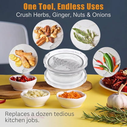 Manual Garlic Twister & Masher | Crush Garlic Ginger Herbs & Nuts in Seconds