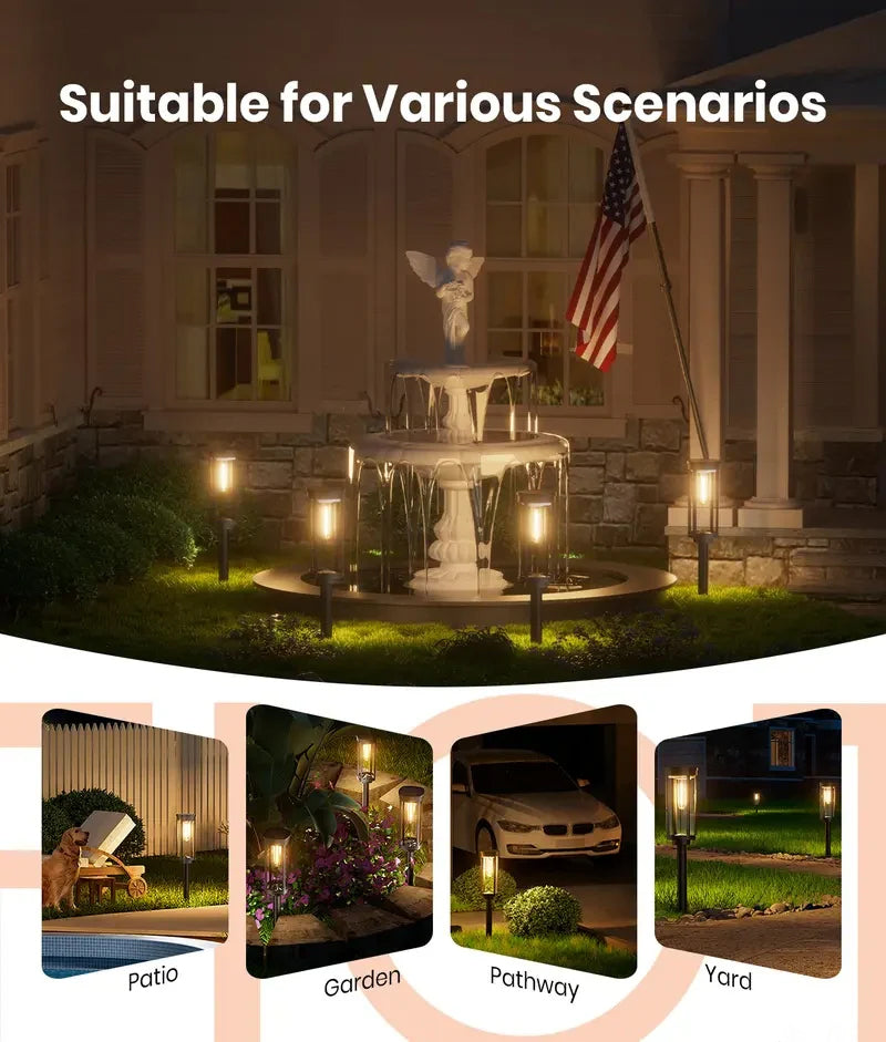 ✨Solar Garden Pathway Lights, Waterproof Auto On/Off Outdoor Decor🌟