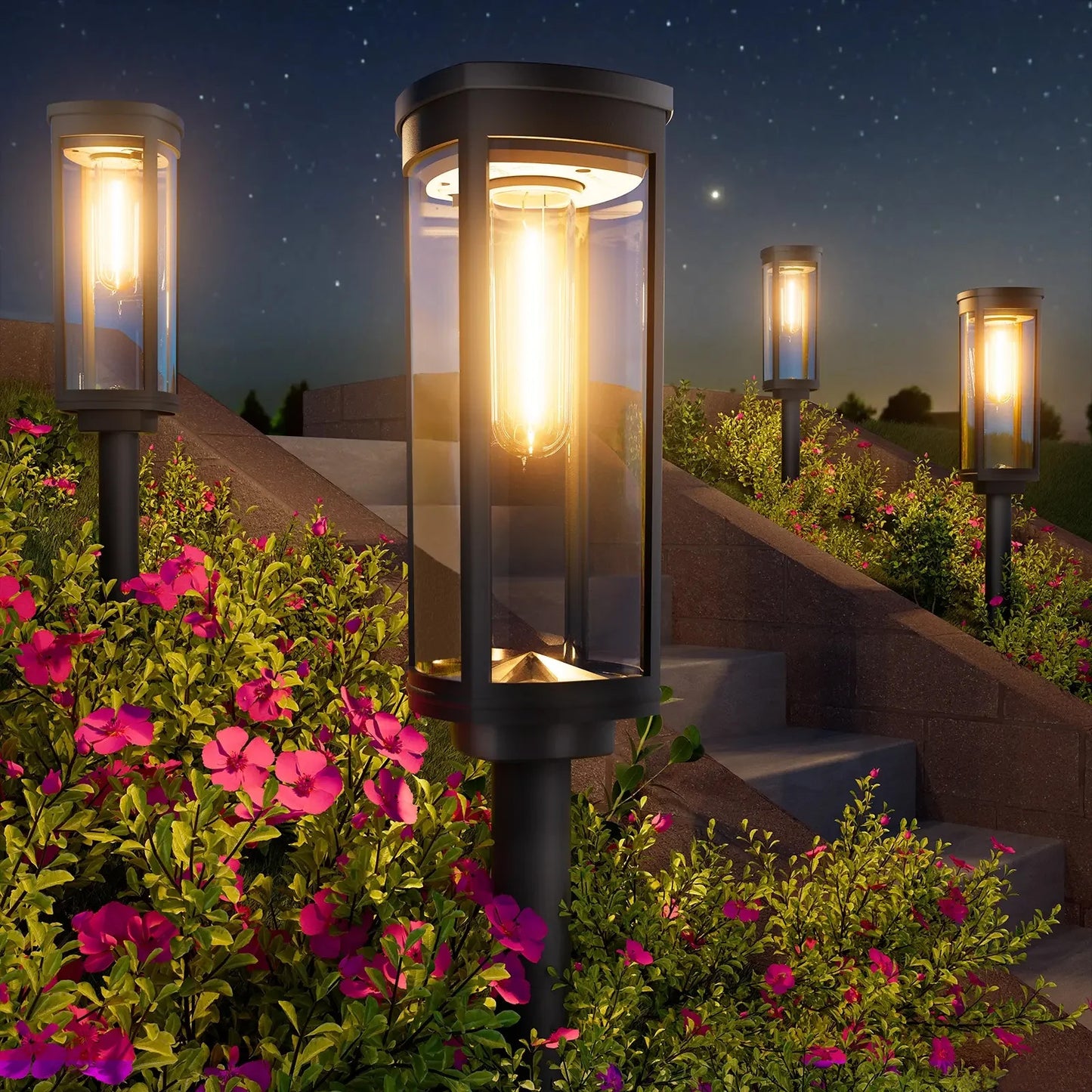 ✨Solar Garden Pathway Lights, Waterproof Auto On/Off Outdoor Decor🌟