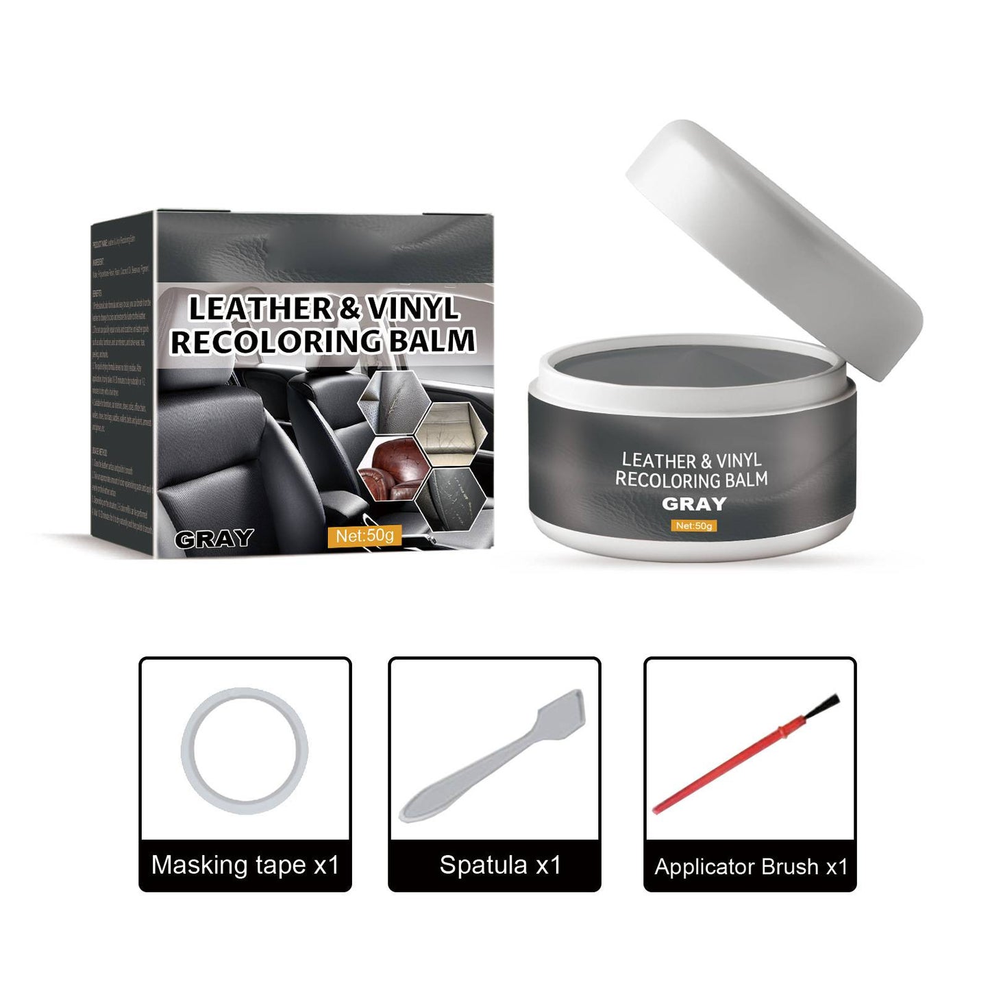 🔥Leather & Vinyl Recoloring Balm Kit – Restore Faded Seats, Sofas & Shoes