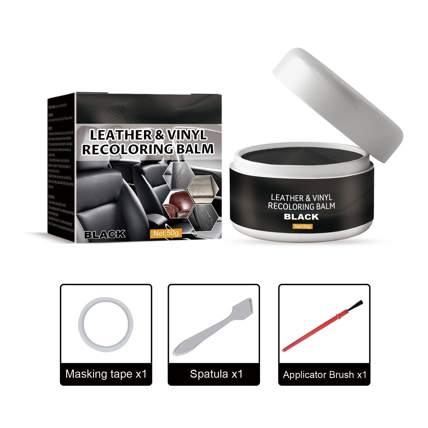 🔥Leather & Vinyl Recoloring Balm Kit – Restore Faded Seats, Sofas & Shoes