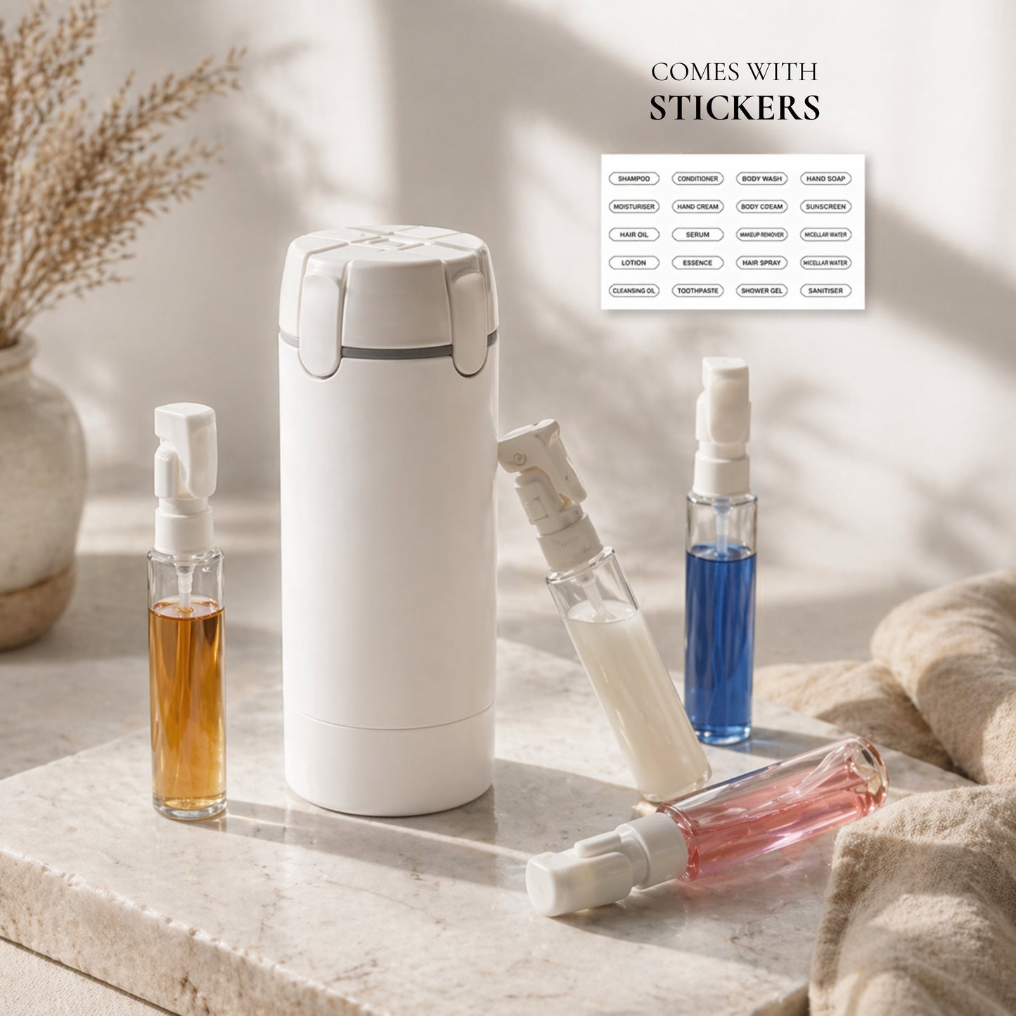 🌍 Refillable Travel DISPENSER BOTTLES Four Flow Dispenser