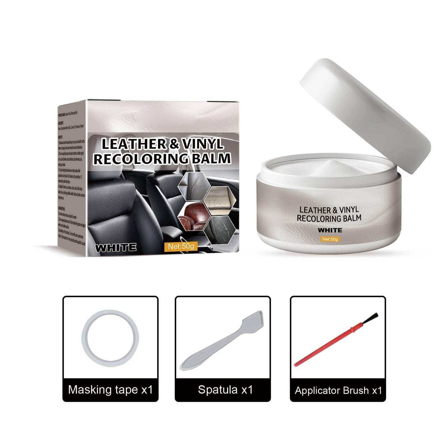 🔥Leather & Vinyl Recoloring Balm Kit – Restore Faded Seats, Sofas & Shoes